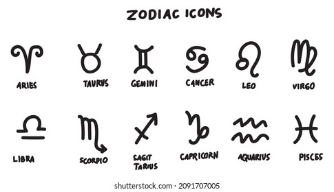 illustratoion sign of astrology in vector black and white for editorial and commercial 