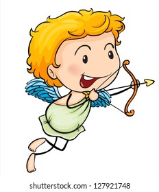 Illustraton of an angel on a white background