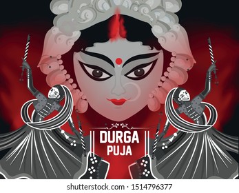 Illustraton Of Dandiya Night Function For Navratri Celebration, Beautiful Background Of Dandiya Night.  
