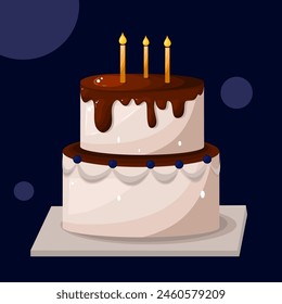 Illustration Vektorgrafik des Kuchengeburtstages. Perfekt für Geburtstagsfeier