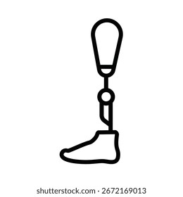 Illustration, Vektorgrafik der Beinprothese Symbol
