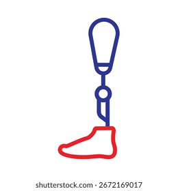 Ilustración Vector gráfico de Icono de pierna protésica