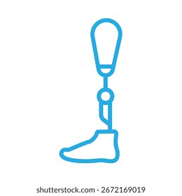 Illustration, Vektorgrafik der Beinprothese Symbol