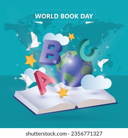 vector de ilustración del día mundial del libro 