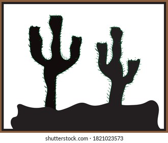 Illustrator art drawing with trees and background