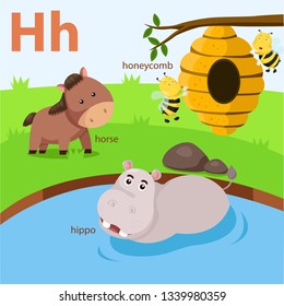 Illustrator of a-z set for h Isolated