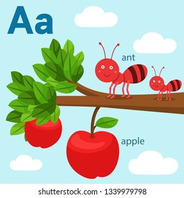 Illustrator of a-z set for a Isolated