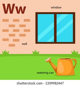 Illustrator of a-z set for w Isolated