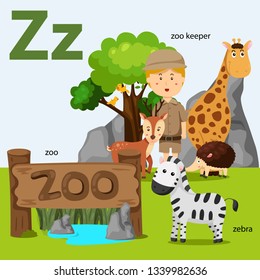 Illustrator of a-z set for z Isolated