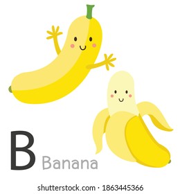 Illustrator of b banana fruit cute