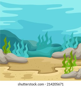 Illustrator of  background underwater on the sea two