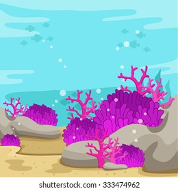 Illustrator of background underwater on the sea