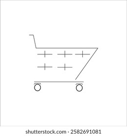 Illustrator basket icon, suitable as a symbol, website, mobile, template, flat, outline icon