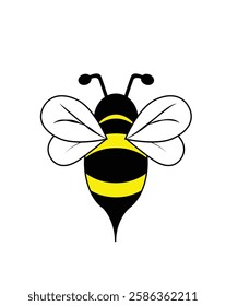 An illustrator of a bee on a white background NOT IA

