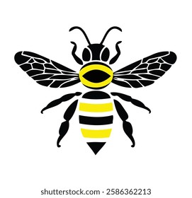An illustrator of a bee on a white background NOT IA
