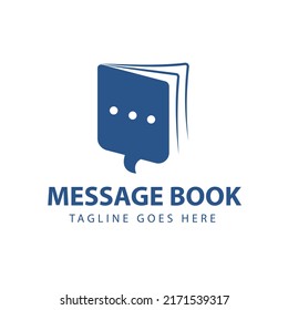Illustrator book talk logo template, chat box vector logo design