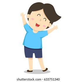 Illustrator of boy funny and smile
