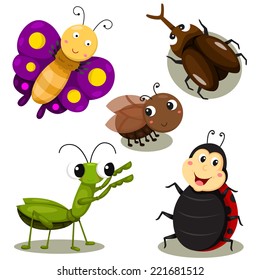 Illustrator of bug cartoon cute