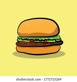 Illustrator of burger vector art can be used for logo or icon
