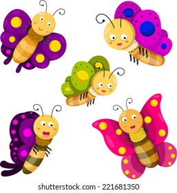 Ilustrador de la caricatura de mariposas