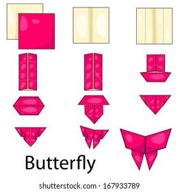 Ilustrador del origami de mariposas