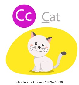Illustrator of C for cat animal