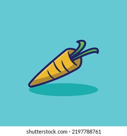 Illustrator für Karotten, einfacher blauer Hintergrund