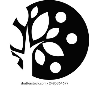 Illustrator circle leaf logo vector design