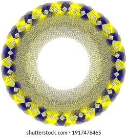 Illustrator of Circular Decorated yellow and blue Frame