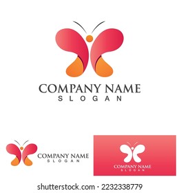 Vector de clipart ilustrador del logotipo de mariposa elegante