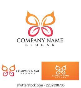 Vector de clipart ilustrador del logotipo de mariposa elegante
