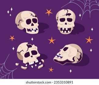 illustrator collection Halloween skull vecter