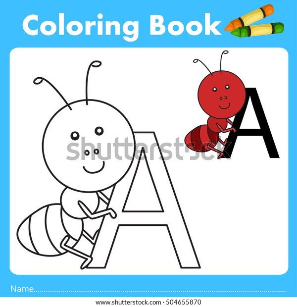 Download Illustrator Color Book Ant Animal Stock Vector Royalty Free 504655870