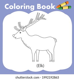 Illustrator of coloring book Elk