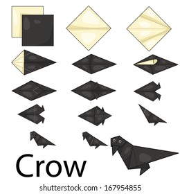 Illustrator of crow origami