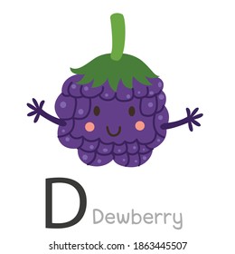 Illustrator of d dewberry fruit cute