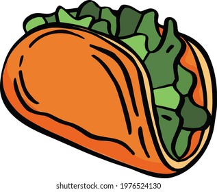 Illustrator Design Graphics of Tacos Mexican. . Vector illustration
