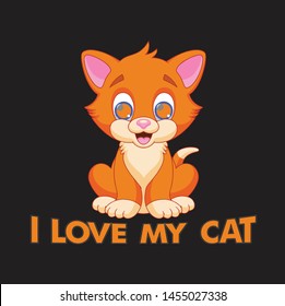 Illustrator design of I love my cat  for all designer

