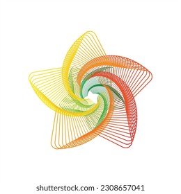 logotipo de estrella de transformación de distorsión de ilustrador