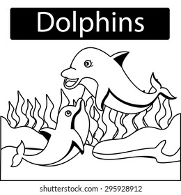 Illustrator of dolphins with paint