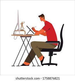 Illustrator Drawing and Sketching Flat Illustration
