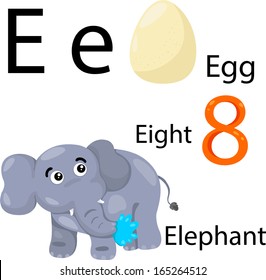 Illustrator of e alphabet