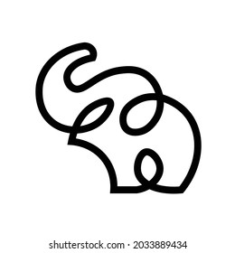 Illustrator Elephant Line Vektorsymbol