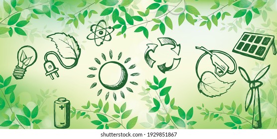 illustrator energy green abstract symbol