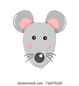 Illustrator of face rat cartoon cute