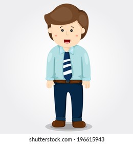 Illustrator of father smile