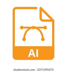 Illustrator File Icon. Vector File Format. AI File Extension Modern Flat Design