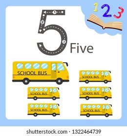 Illustrator of five number bus