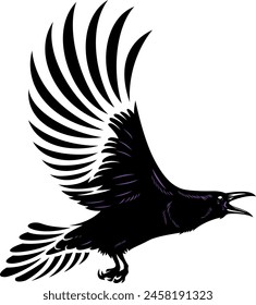 Ilustrador de Flying Black Raven