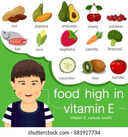 Illustrator of food high in vitamin e